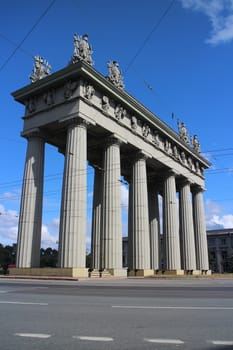 St. Petersburg, Russia, August 17, 2016 The Triumphal Arch 