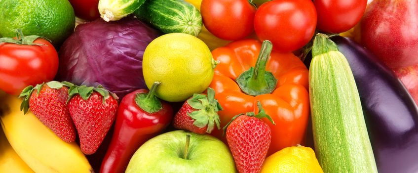 bright background of different fruits and vegetables