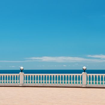 beautiful waterfront and the blue sky and blue sea