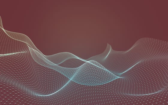 Abstract polygonal space low poly dark background with connecting dots and lines. Connection structure. 3d rendering