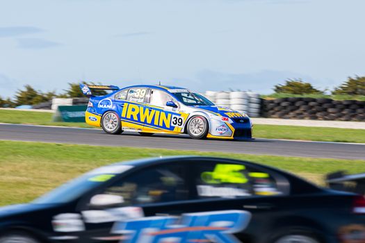 MELBOURNE/AUSTRALIA - SEPTEMBER 10, 2016: Chris Smerdon behind the wheel of the Vectra Corp/Lubrimaxx Falcon for Race 2 at Round 6 of the Shannon's Nationals at Phillip Island GP Track in Victoria, Australia 9-11 September.