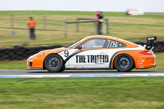 MELBOURNE/AUSTRALIA - SEPTEMBER 10, 2016: Tony Martin behind the wheel of the The Triffid Bar Venue GT3 for Race 2 at Round 6 of the Shannon's Nationals at Phillip Island GP Track in Victoria, Australia - 9-11 September.
