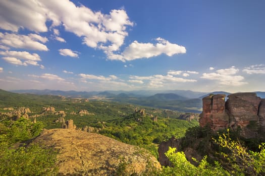 Exciting day view from Belogradchik rocks. Bulgaria.