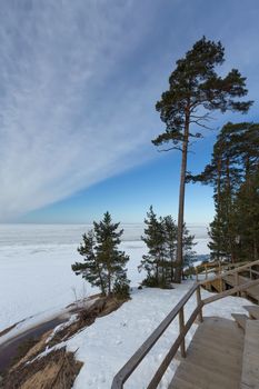 winter snow sea coast Baltic Sea Latvia Saulkrasti