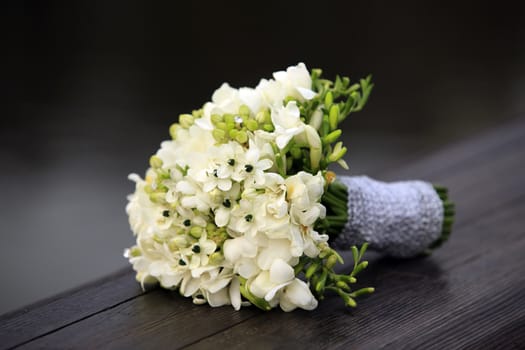 Wedding bouquet forgotten by the bride