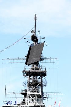 Radar system of the USS Midway in San Diego