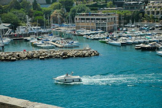 Basilica of Notre Dame de la Garde and old port in Marseille, France, Europe