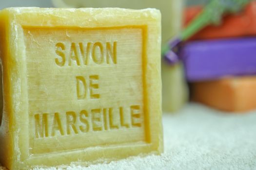 Marseille soap natural Multicolor soaps handmade with organic oil of lavender ond another flowers