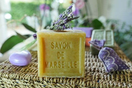 Marseille soap natural Multicolor soaps handmade with organic oil of lavender ond another flowers