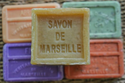 Marseille soap natural Multicolor soaps handmade with organic oil of lavender ond another flowers