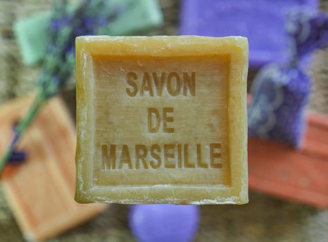 Marseille soap natural Multicolor soaps handmade with organic oil of lavender ond another flowers