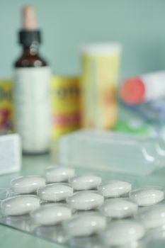 Medicine background concept the drugs, pills, capsule, tablets, texture background.