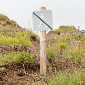 Forbidden to walk over here - Sign in Iceland