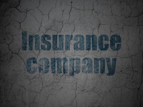 Insurance concept: Blue Insurance Company on grunge textured concrete wall background