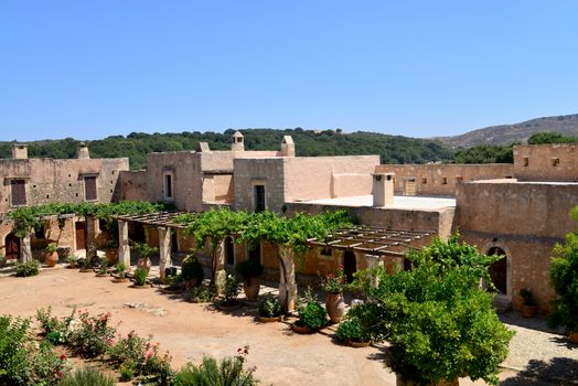 Arkadi Greek Monastery church landmark architecture courtyard