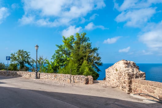 the beautiful alley of castelsardo old city - sardinia - italy