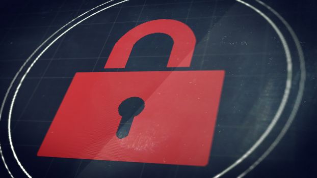 Lock screen closeup. Illustration of security concept.