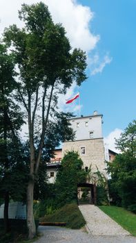 KORZKIEW, POLAND - SEP 3, 2016: Korzkiew Castle. This mediaeval defence fortress was built in the mid-14th century. It belongs to castles end fortresses: Eagles' Nests Trail near Krakow