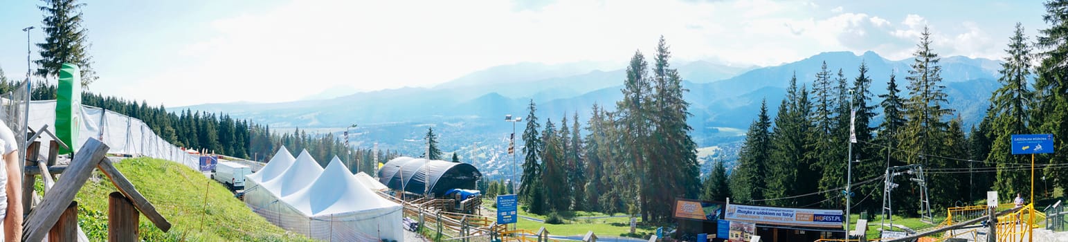 Gubalowka - view on panorama of Tatras at sunset, Poland.