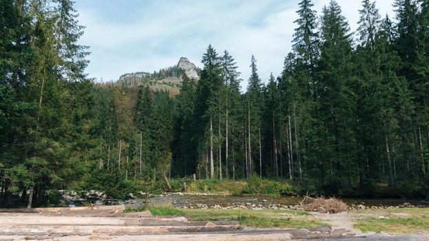 View of a Koscielisko Valley in polish Tatras Poland.