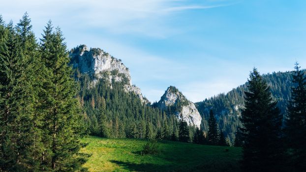 View of a Koscielisko Valley in polish Tatras Poland.