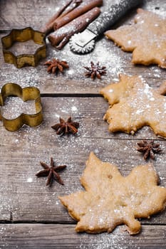 Ginger autumn handmade home made biscuits from the bakery with spices