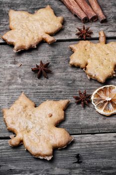 autumn handmade home made biscuits from the bakery with spices