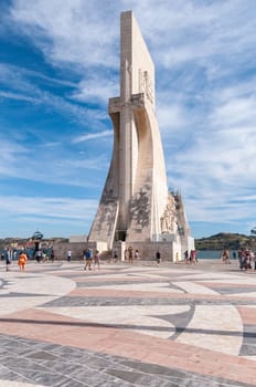 LISBON, PORTUGAL - AUGUST 23: Monument to the Discoveries on 23 August, 2014 in Lisbon. The monument celebrates the Portuguese Age of Discovery in 15th and 16th centuries.