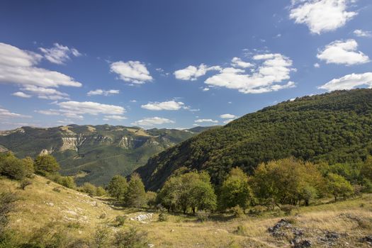 beautiful mountain view from the hill of the mountain