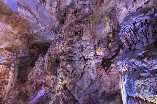 Beauty formation of stalactites and stalagmites in cave