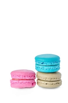 Colorful macaroons collection set on a white background