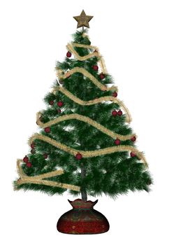Christmas tree isolated in white background - 3D render