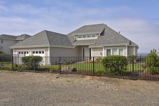 Family home and garden on the Oregon coast.