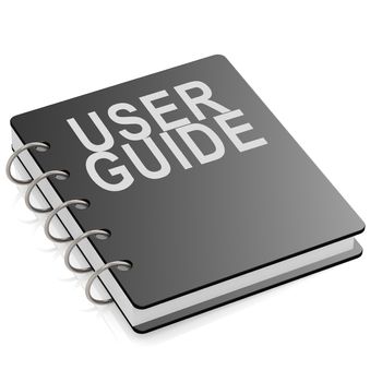User guide book isolated on white, 3D rendering