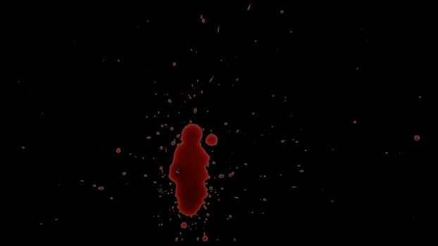 Red Blood Splatter Splash Isolated with Alpha Channel. Easy use in motion design 4K