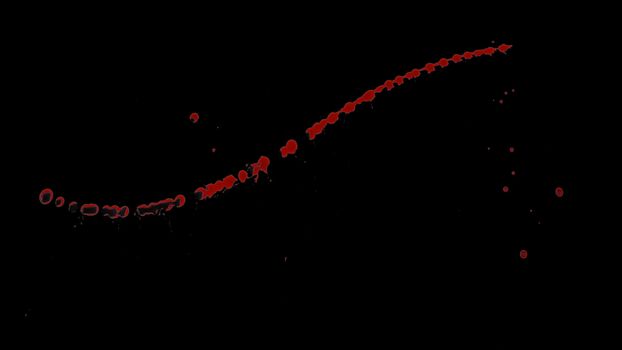 Blood Trail on the Transparent Background with Alpha Channel. Easy use in motion design 4K