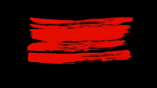 Brush Paint Red Color. Brush Paint Over Transparent Background with Alpha Channel. Easy use in motion design 4K
