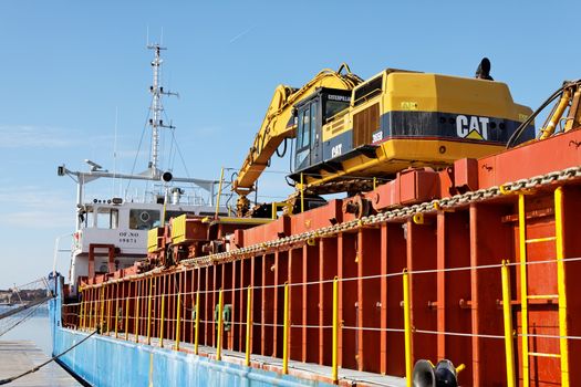 PULA, CROATIA - JANUARY 01, 2016: General cargo ship Arkturus in the port of Pula, built in 1992. and sailing under the flag of Malta.