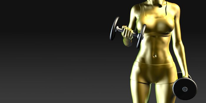 Woman Lifting Weights as a Fitness Concept