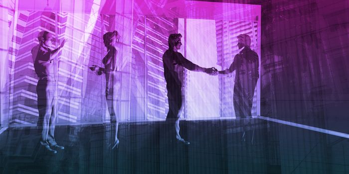Sales Meeting with Businessmen Shaking Hands