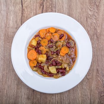 Vegetable soup with beans and carrots