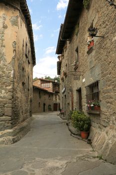 The small ancient town of stone in the territory of the Garrotxa Volcanic Zone Natural Park.