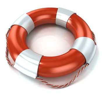 Lifebuoy isolated on white