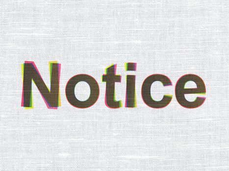 Law concept: CMYK Notice on linen fabric texture background
