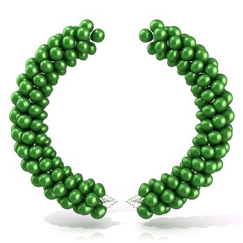 Green balloons arc laurel, isolated on white