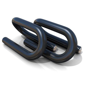 Black push-up bars isolated on white background