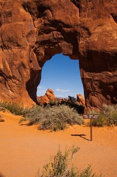 The Pine Tree Arch in Arches National Park. Utah