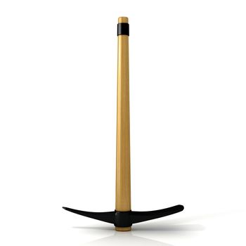 Pickaxe. 3D render illustration, isolated on white background