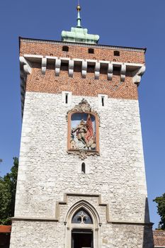 Florian Gate in Old Town, Krakow, Poland