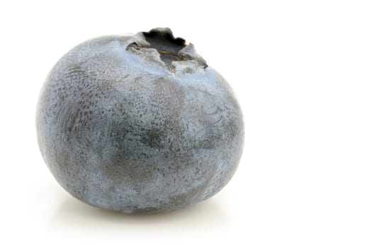 Close-up of fresh blueberry on a white background